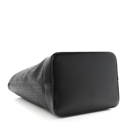 Saint Laurent Linen Canvas Teddy Shopping Bag Black 6 of 11