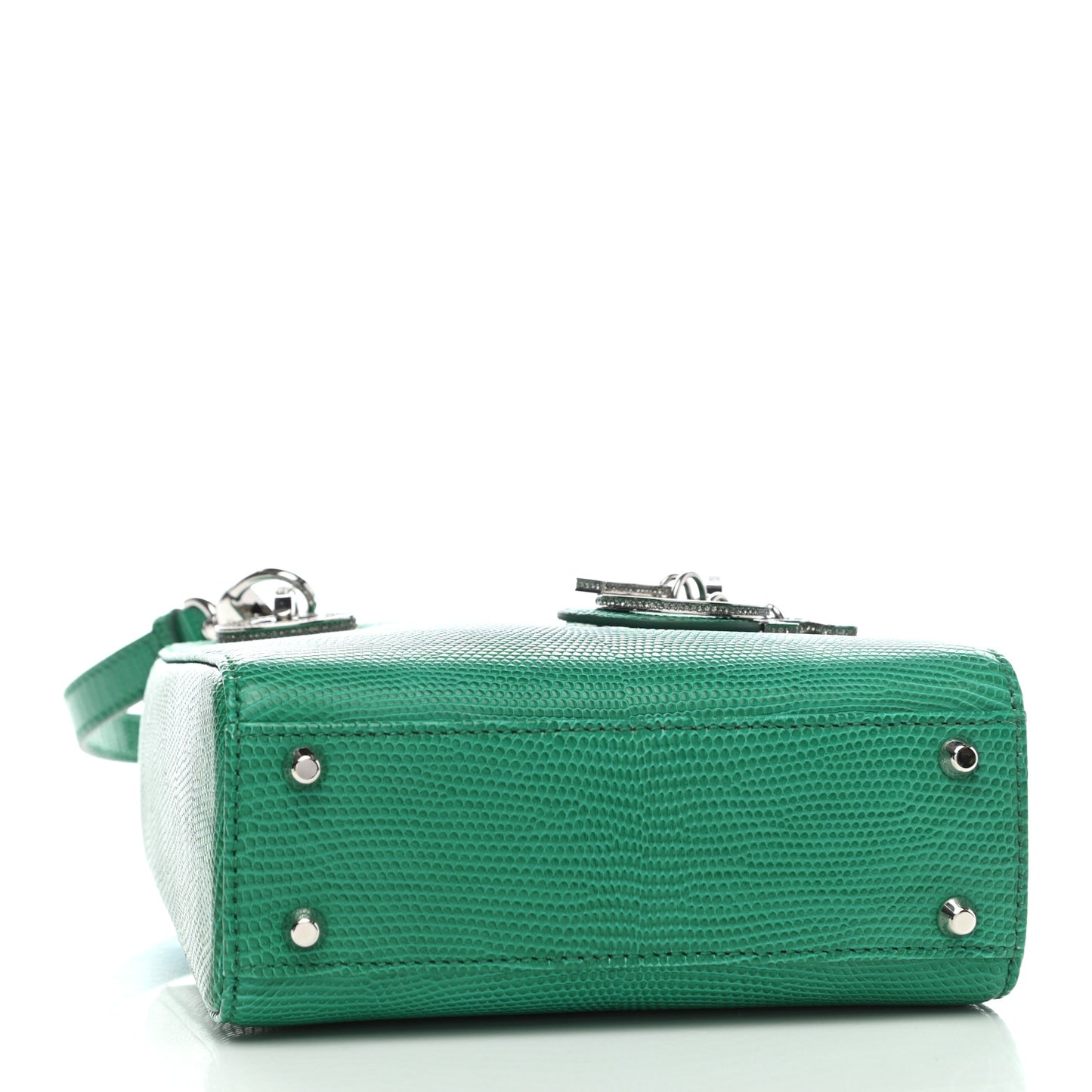 Lizard Swarovski Crystal Mini Lady Dior Green
