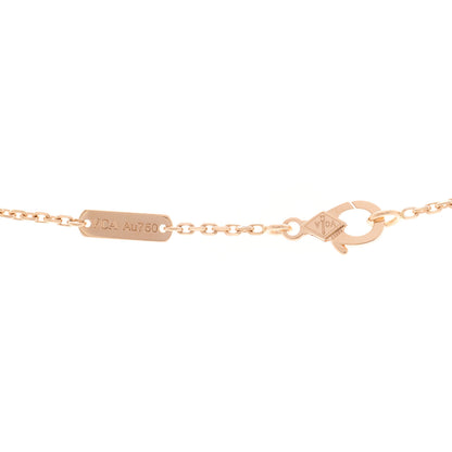 Van Cleef & Arpels 18K Rose Gold Diamond Pink Mother of Pearl Vintage Alhambra Pendant Necklace 4 of 5