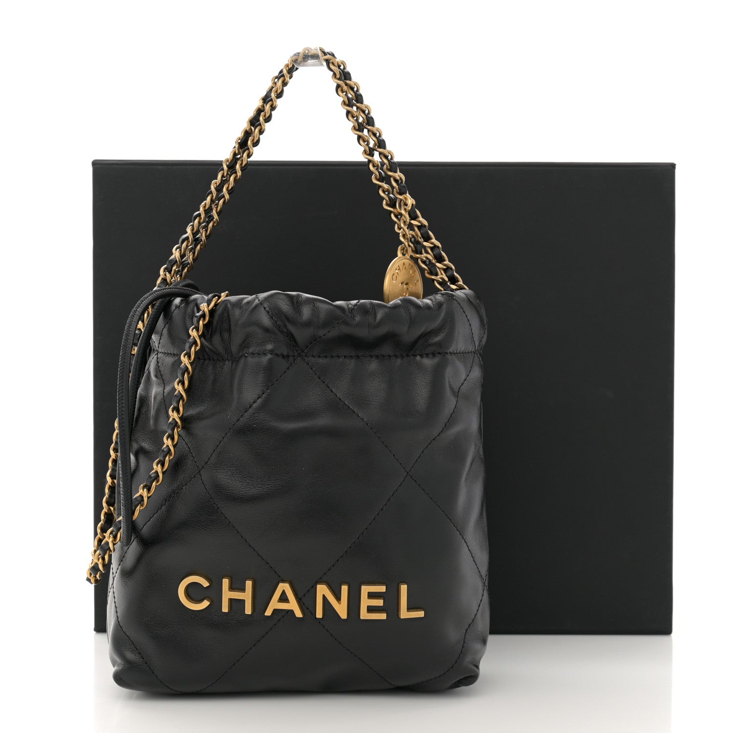 Chanel Shiny Calfskin Quilted Mini Chanel 22 Black 11 of 11