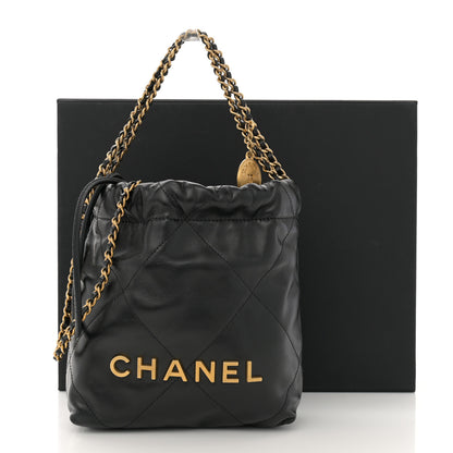 Chanel Shiny Calfskin Quilted Mini Chanel 22 Black 11 of 11