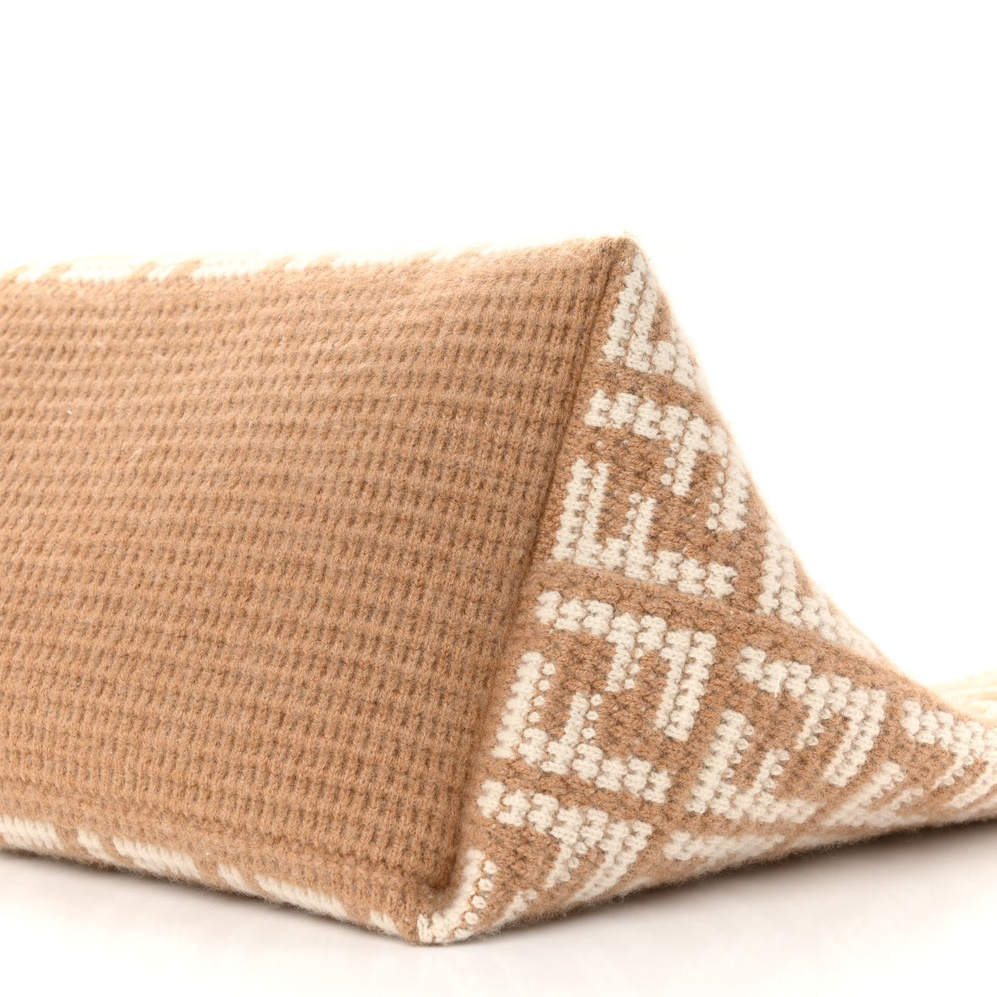 Cashmere Knit FF Large Shopper Tote Cammello