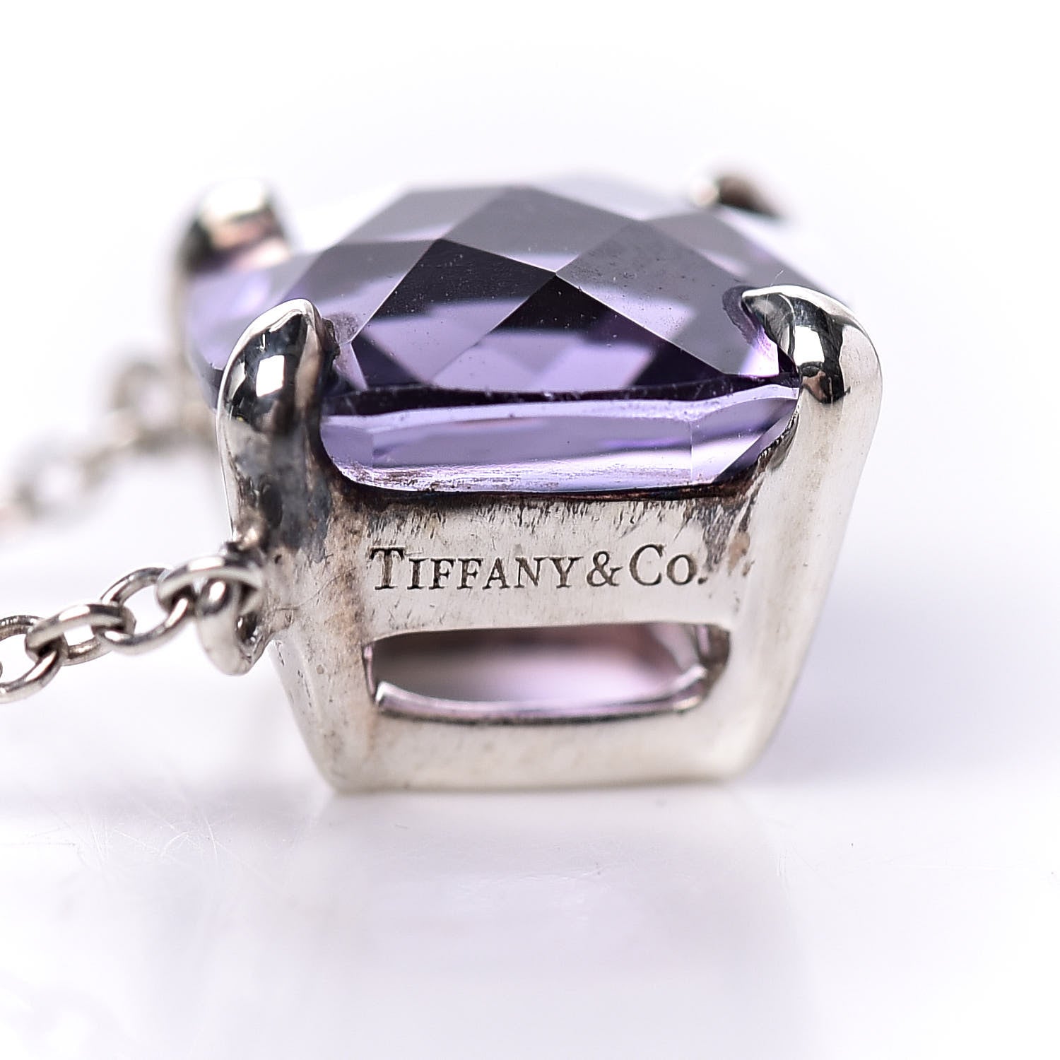 Tiffany Sterling Silver Amethyst Sparklers Pendant Necklace 7 of 8