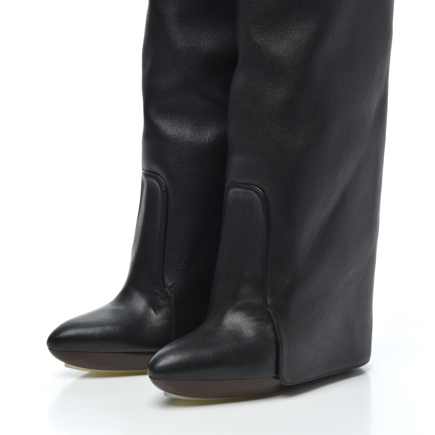 Givenchy Calfskin Newton Over The Knee Boots 35.5 Black Marron 5 of 18