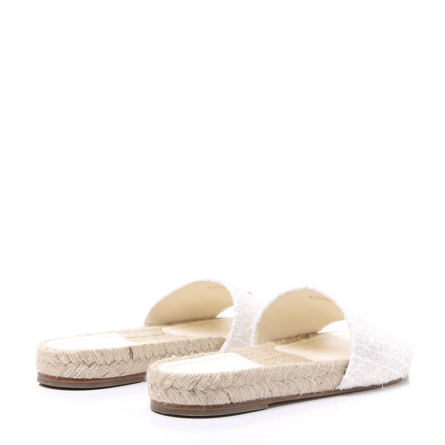 Chanel Tweed Grosgrain CC Mule Slide 35 White Black 4 of 10