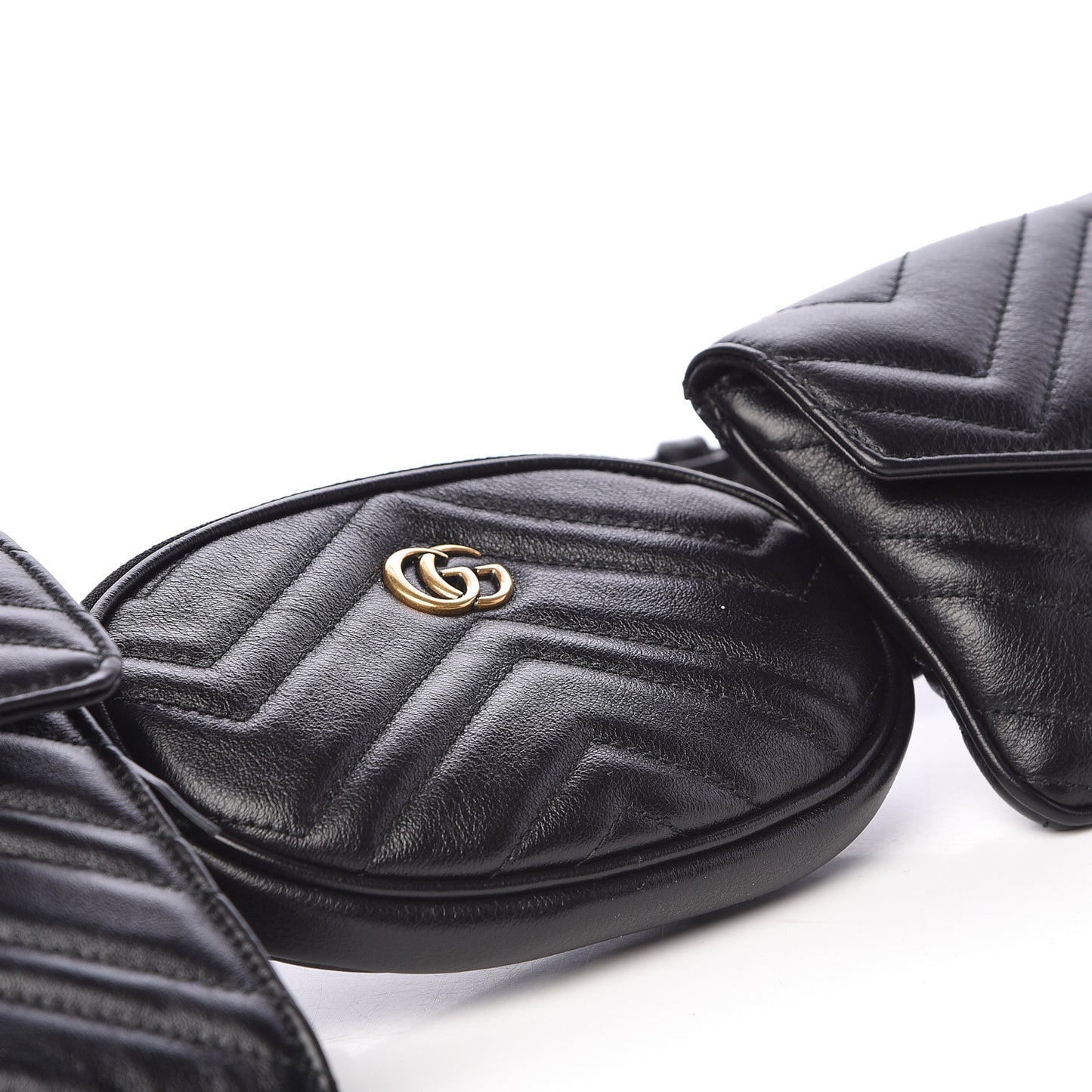 Calfskin Matelasse GG Marmont 2.0 Multi Belt Bag 85 34 Black