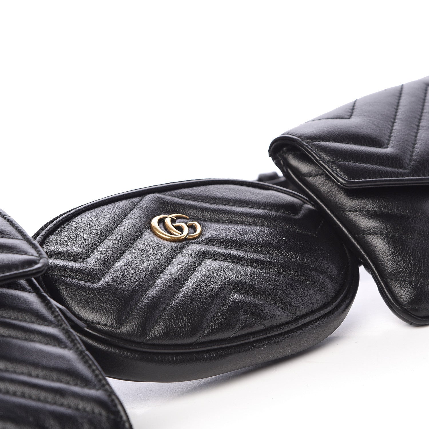 Gucci Calfskin Matelasse GG Marmont 2.0 Multi Belt Bag 85 34 Black 12 of 13