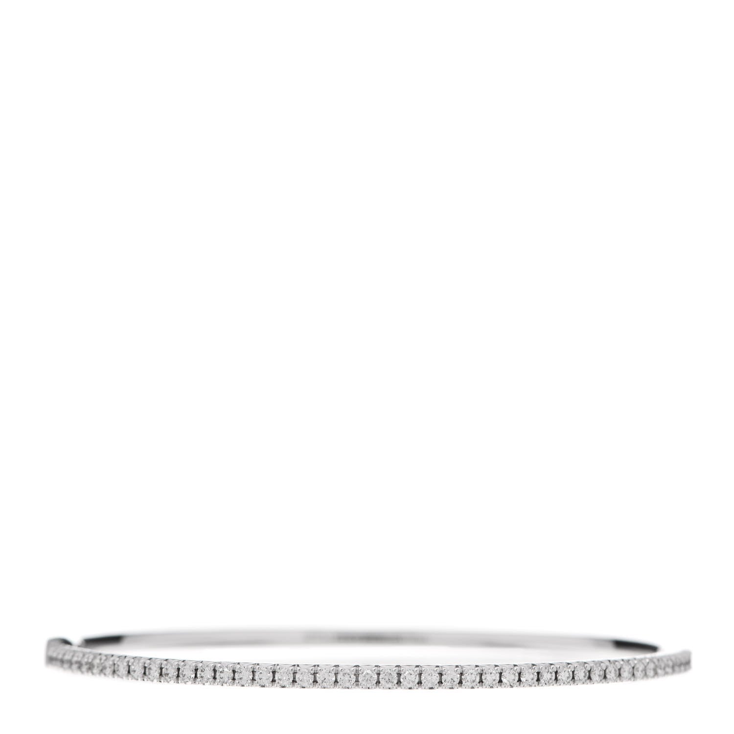 Tiffany 18K White Gold Diamond Metro Bangle Bracelet 1 of 4