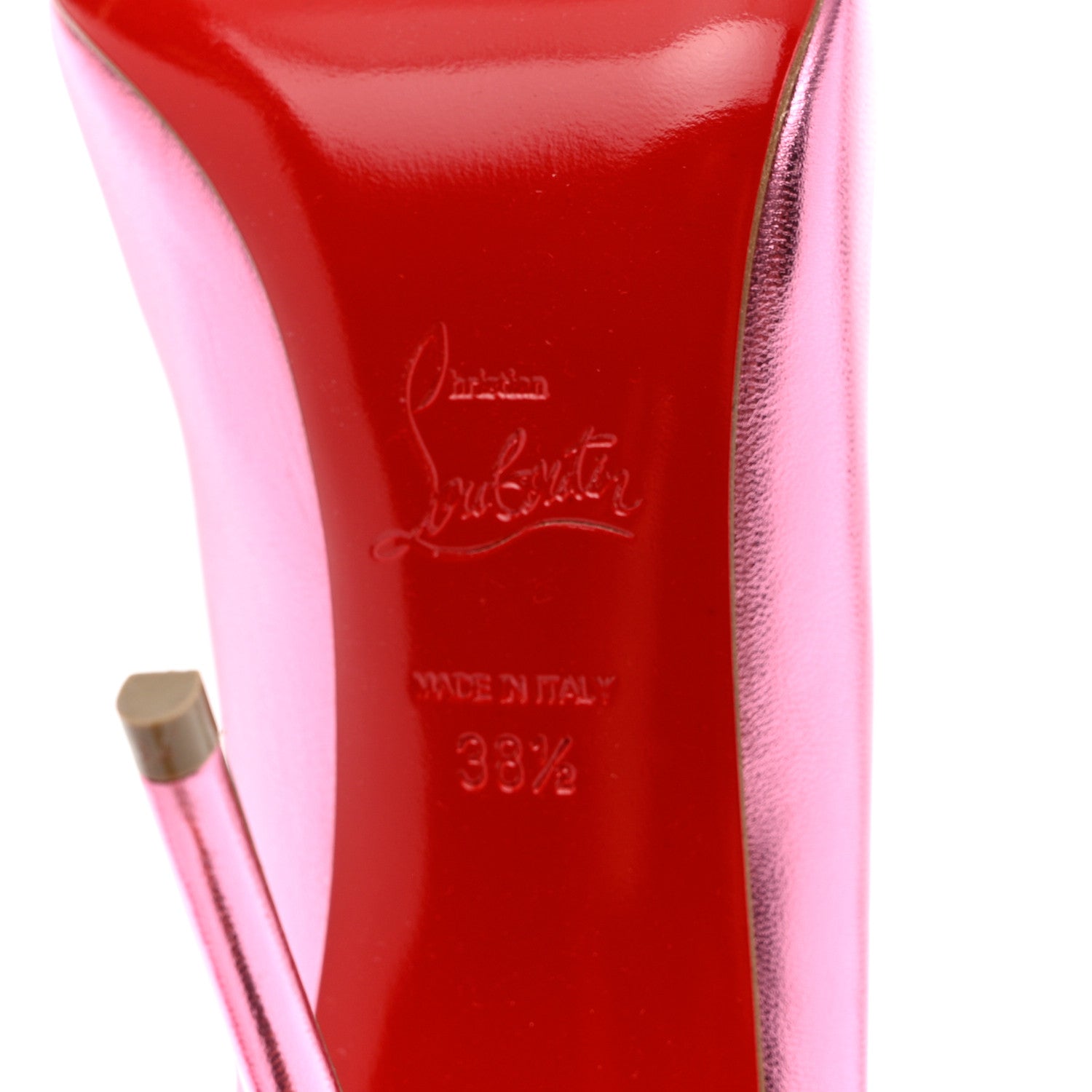 Christian Louboutin Metallic Calfskin Hot Chick 100 Pumps 38.5 Pink 6 of 7