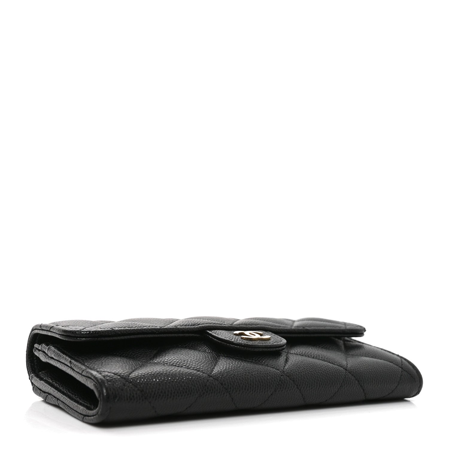 Chanel Caviar Quilted Medium Gusset Flap Wallet Black 4 of 8