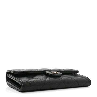 Chanel Caviar Quilted Medium Gusset Flap Wallet Black 4 of 8