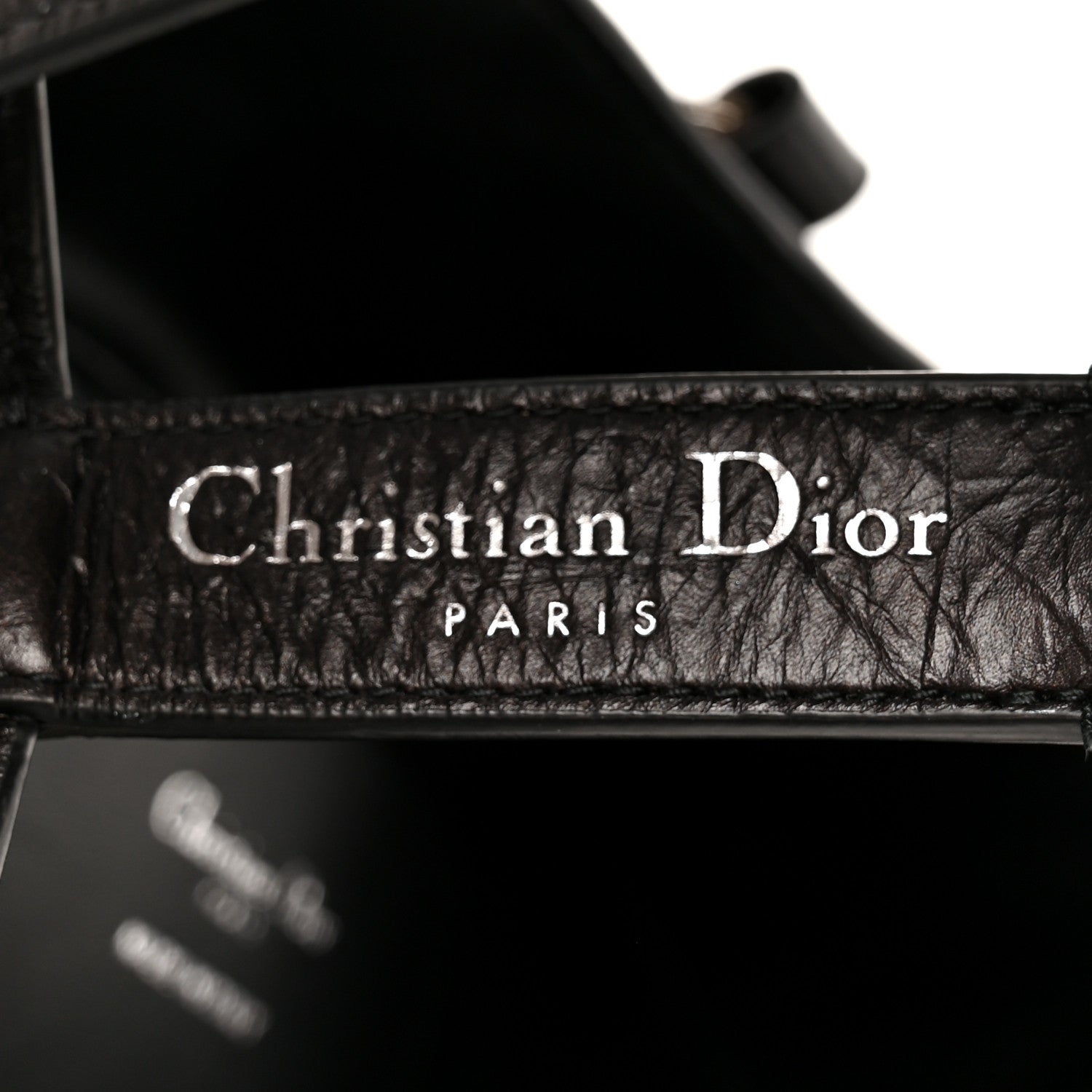 Christian Dior Crinkled Calfskin Macrocannage Small Toujours Vertical Tote Black 7 of 10