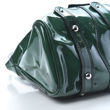 Valentino Garavani Patent Crystal Catch Satchel Green 8 of 13