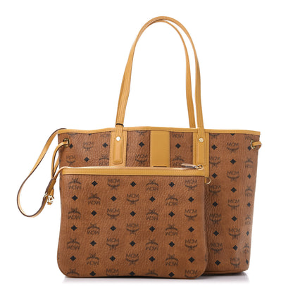MCM Visetos Medium Liz Reversible Shopper Tote Cognac Yellow 1 of 21