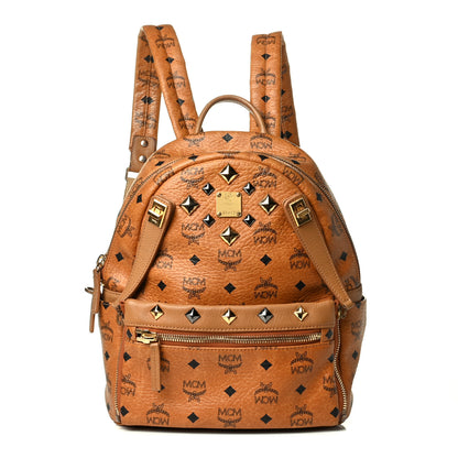 MCM Visetos Studded Small Dual Stark Backpack Cognac 1 of 8