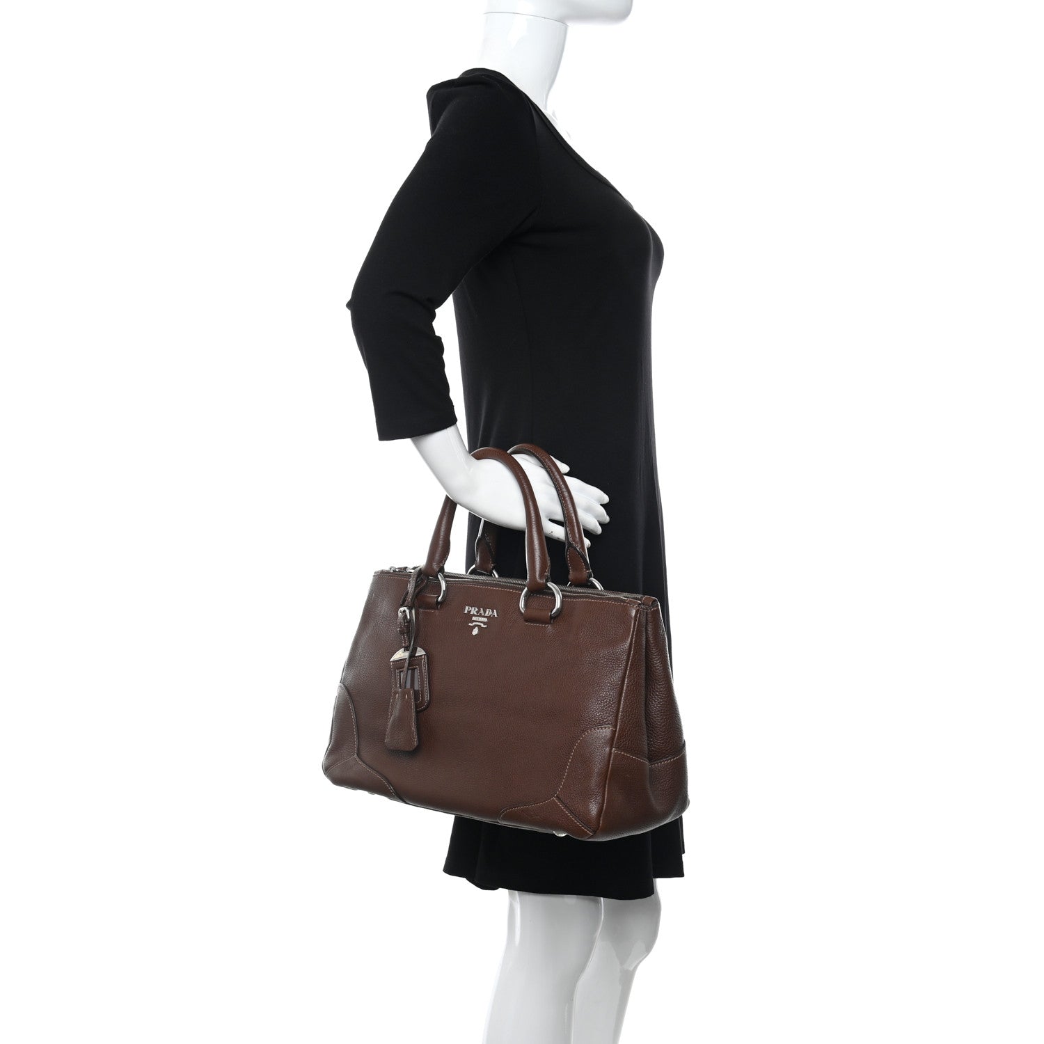 Prada Vitello Daino Tote Palissandro 2 of 9