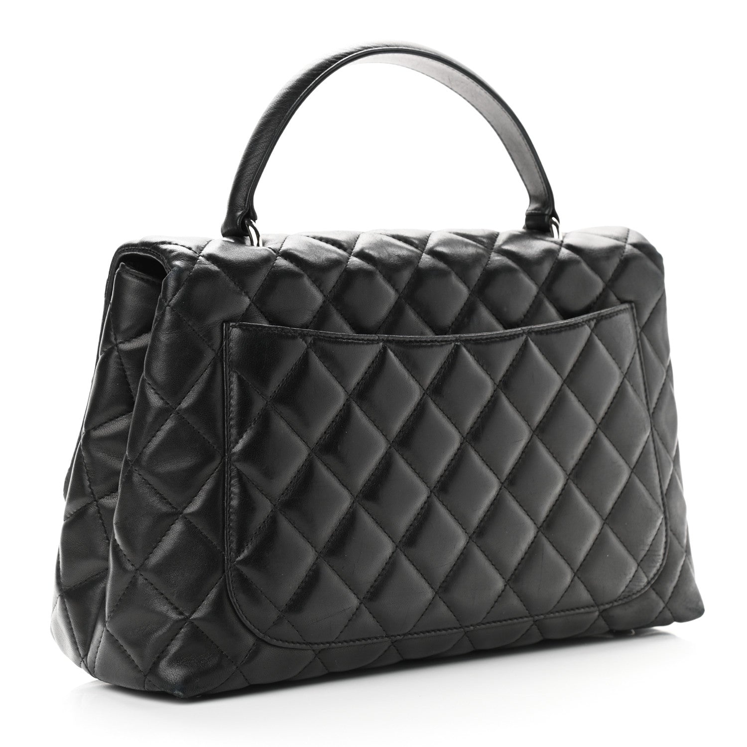 Chanel Lambskin Quilted Kelly Jumbo Flap Bag Black 2 of 16