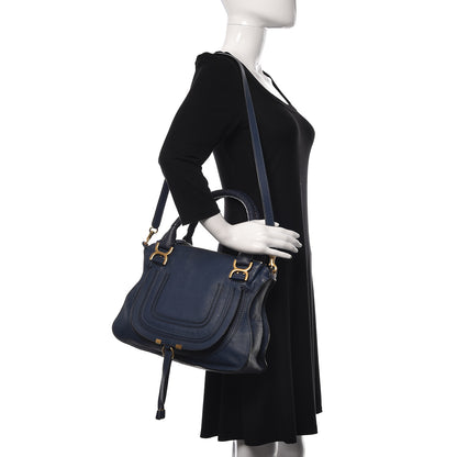Chloe Calfskin Medium Marcie Satchel Royal Navy 2 of 11