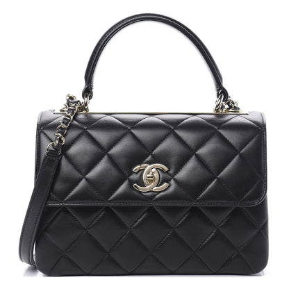 Chanel Lambskin Quilted Small Trendy CC Dual Handle Flap Bag Black 1 of 12