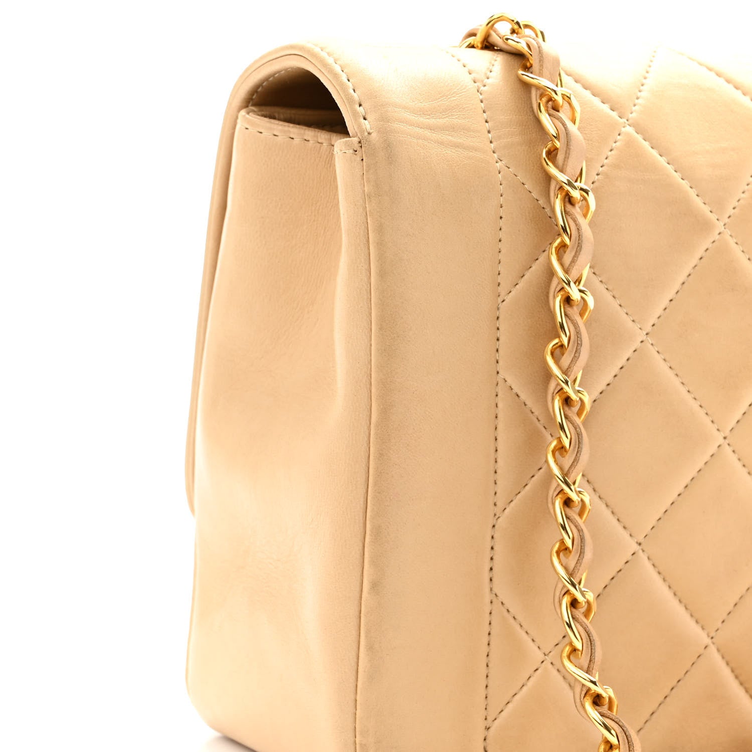 Chanel Lambskin Quilted Medium Single Flap Beige 11 of 12