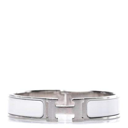Hermes Enamel Narrow Clic Clac H Bracelet PM White 1 of 5