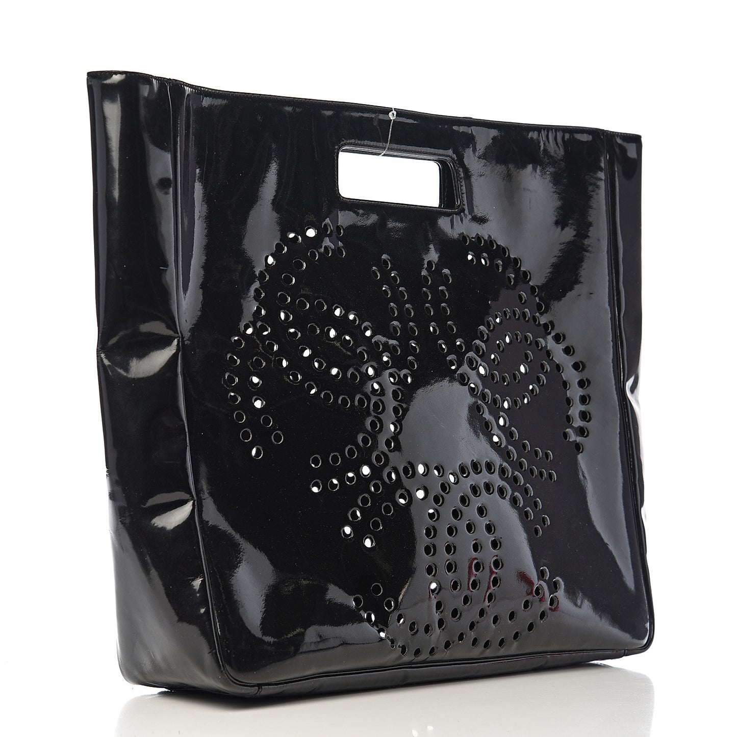 Patent Perforated CC Handle Bag Black