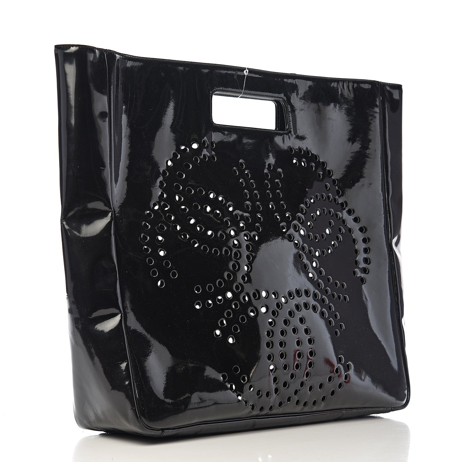 Chanel Patent Perforated CC Handle Bag Black 2 of 15