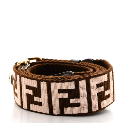 Fendi Jacquard Ribbon Vitello King FF Bi-Color Intreccio Adjustable Strap You 2 of 5