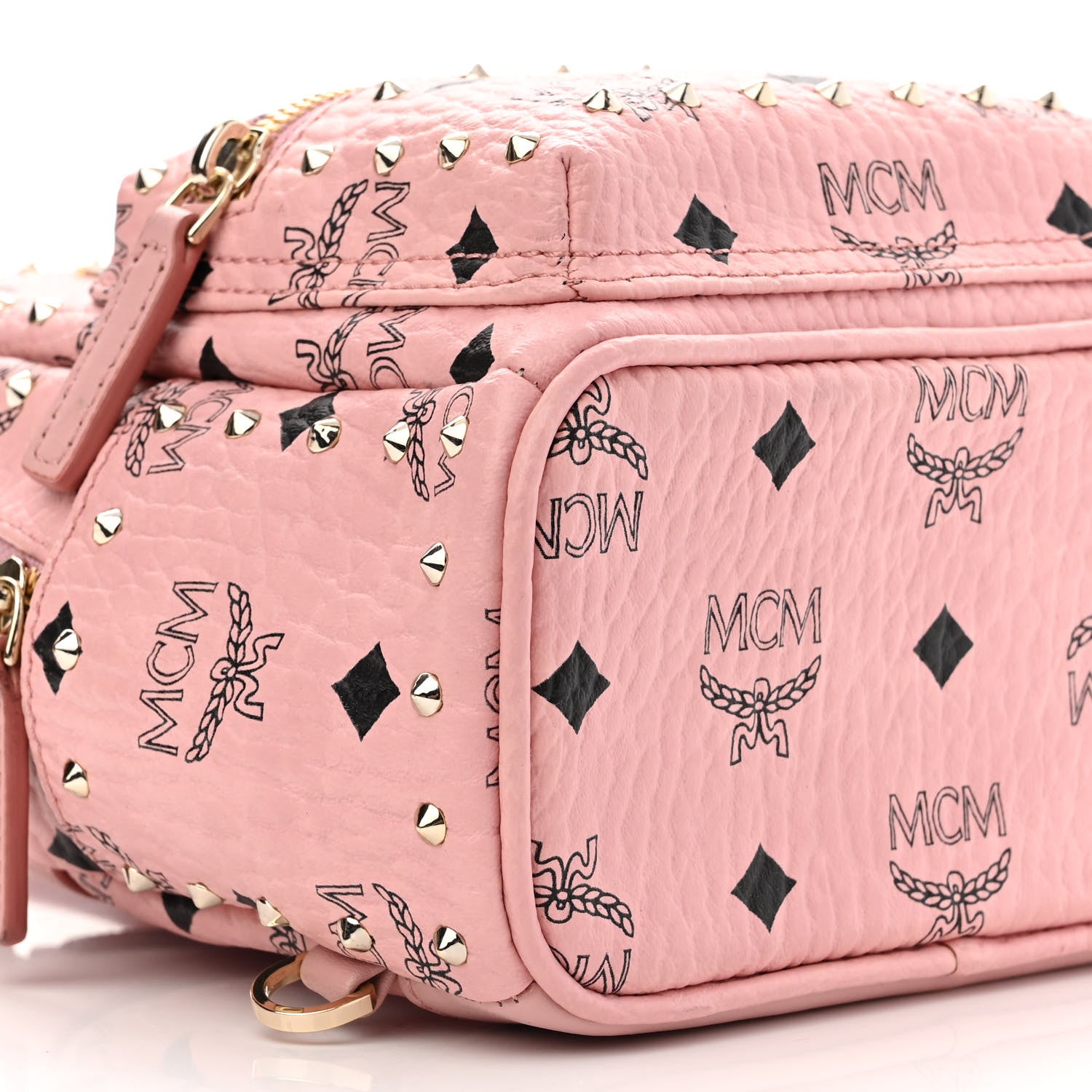MCM Visetos Stud Mini Stark Backpack Soft Pink 9 of 14