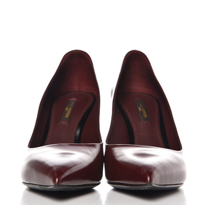 Louis Vuitton Glazed Calfskin Eyeline Pumps 36.5 Bordeaux 3 of 8