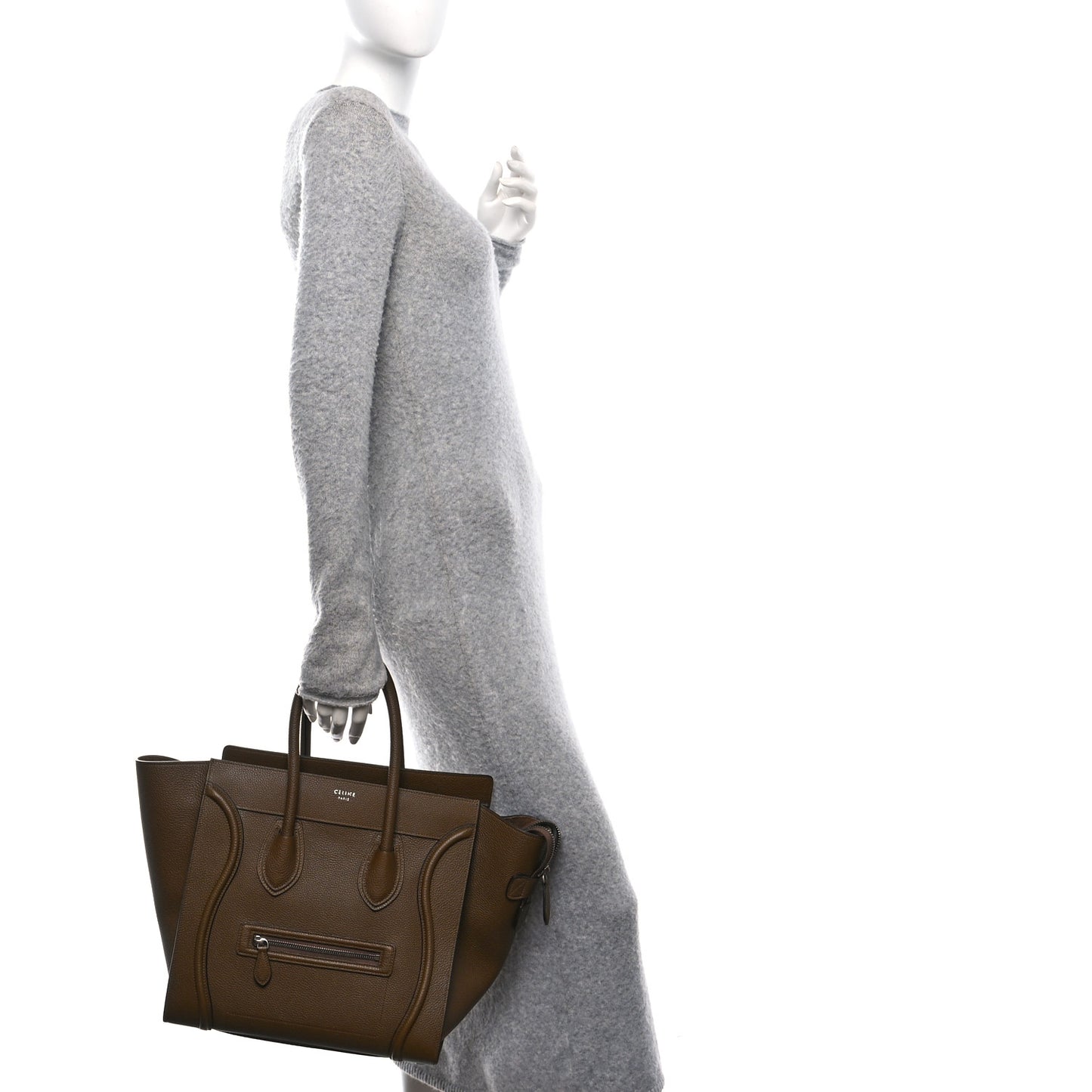 Drummed Calfskin Mini Luggage Brown
