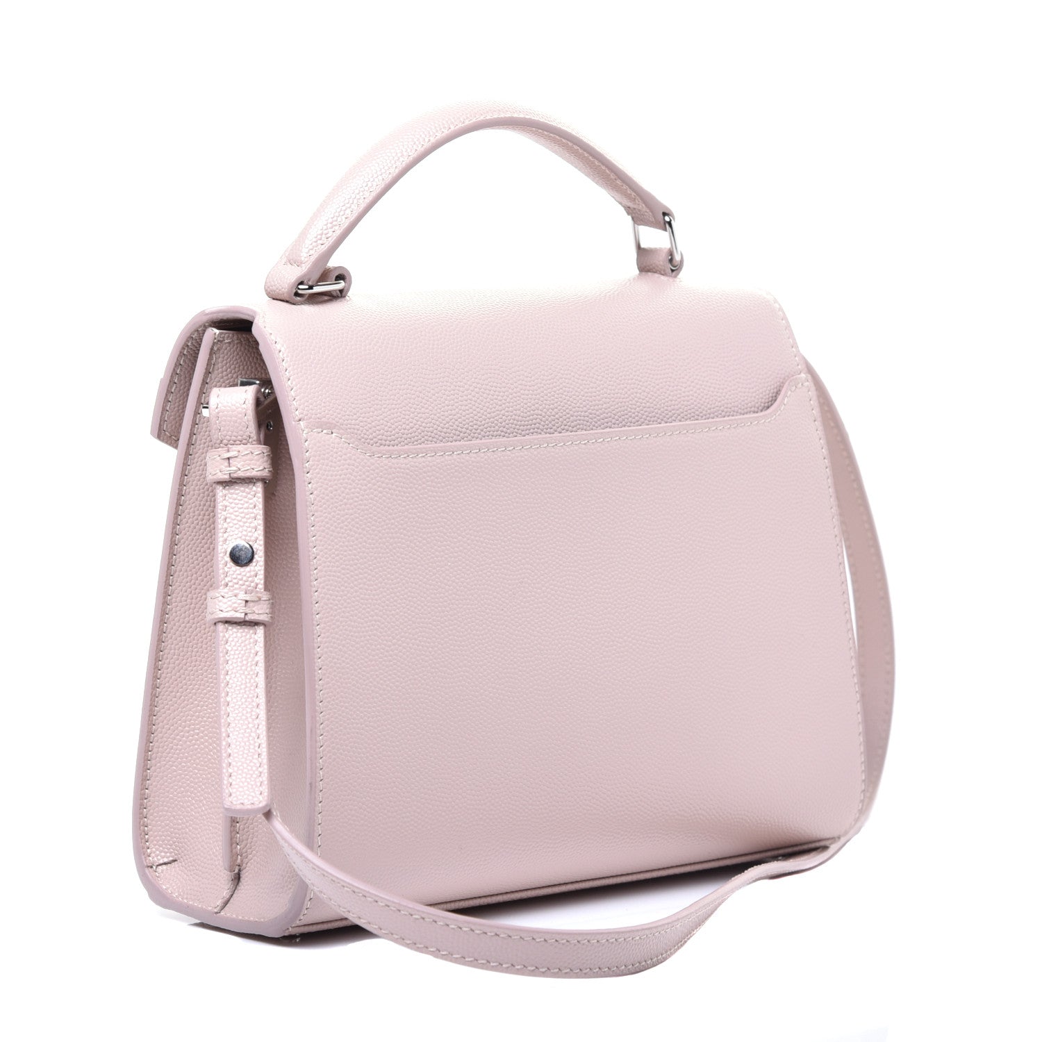 Saint Laurent Grain de Poudre Mini Classic Monogram Cassandra Top Handle Marble Pink 3 of 8