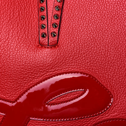 Christian Louboutin Calfskin Patent Logo Spikes East West Cabata Tote Red 8 of 16