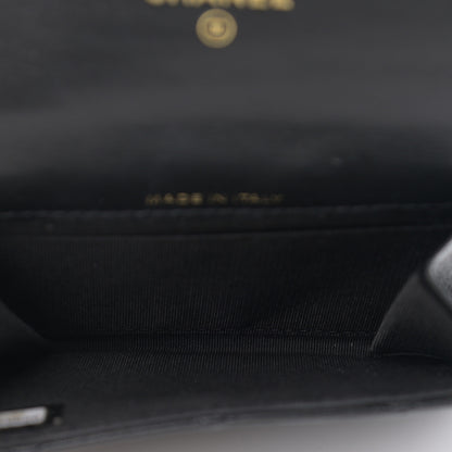 Chanel Lambskin Quilted Card Holder with Chain Black 5 of 13