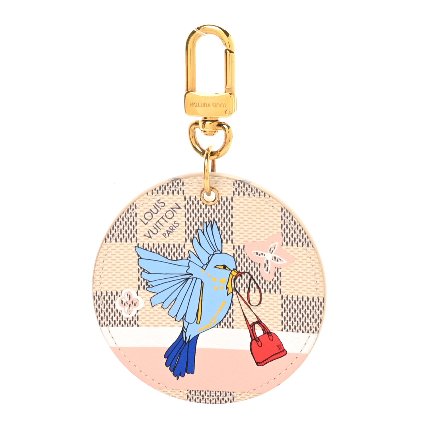 Louis Vuitton Damier Azur 2018 Christmas Animation Bag Charm Key Ring 1 of 4