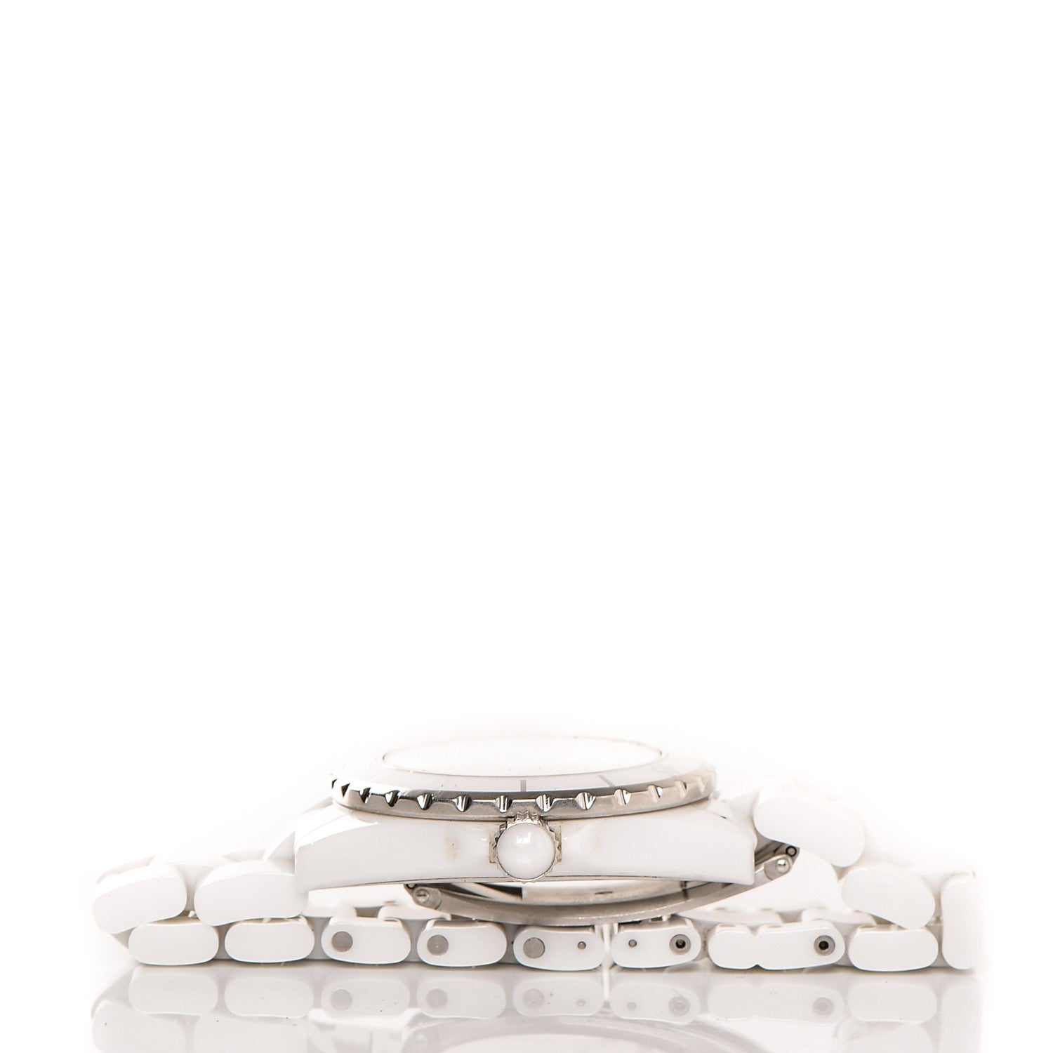 Chanel Stainless Steel Ceramic Diamond 38mm J12 Automatic Watch White 8 of 9