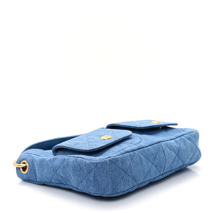 Chanel Denim Quilted Small Supple Twins Hobo Bag Blue 4 of 11