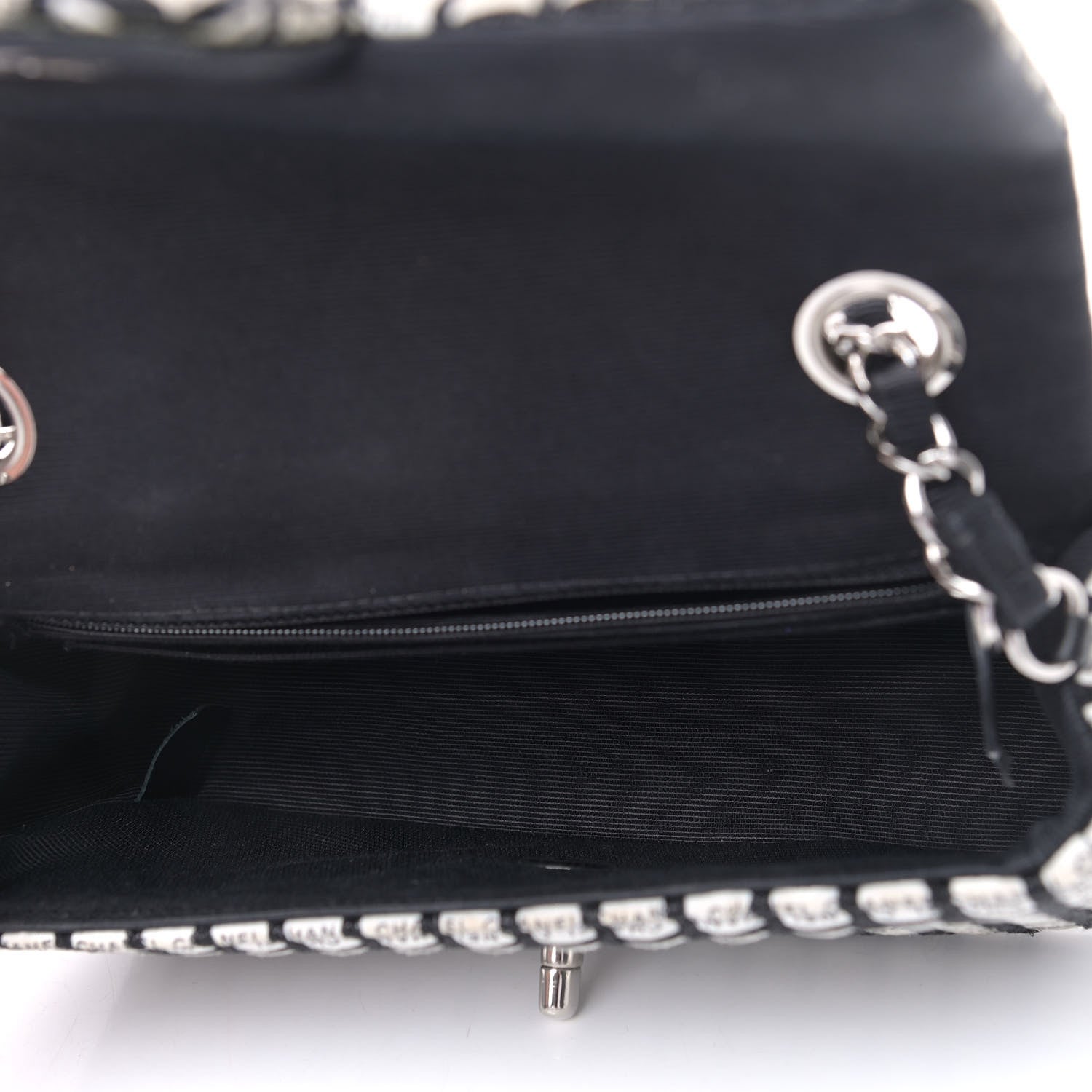 Chanel Ribbon Tweed Mini Rectangular Flap Black Ivory 4 of 8