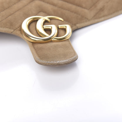 Gucci Velvet Matelasse Small GG Marmont Shoulder Bag Taupe 12 of 29