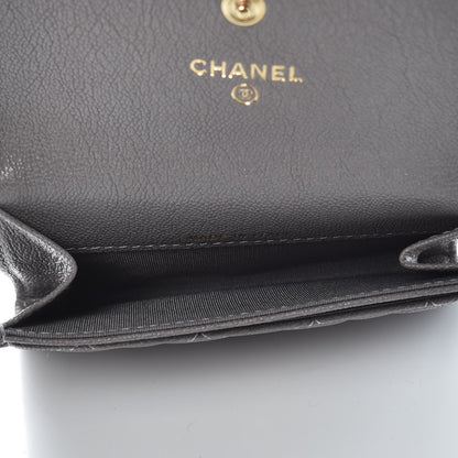 Chanel Caviar Quilted Boy Flap Card Holder Grey 5 of 9