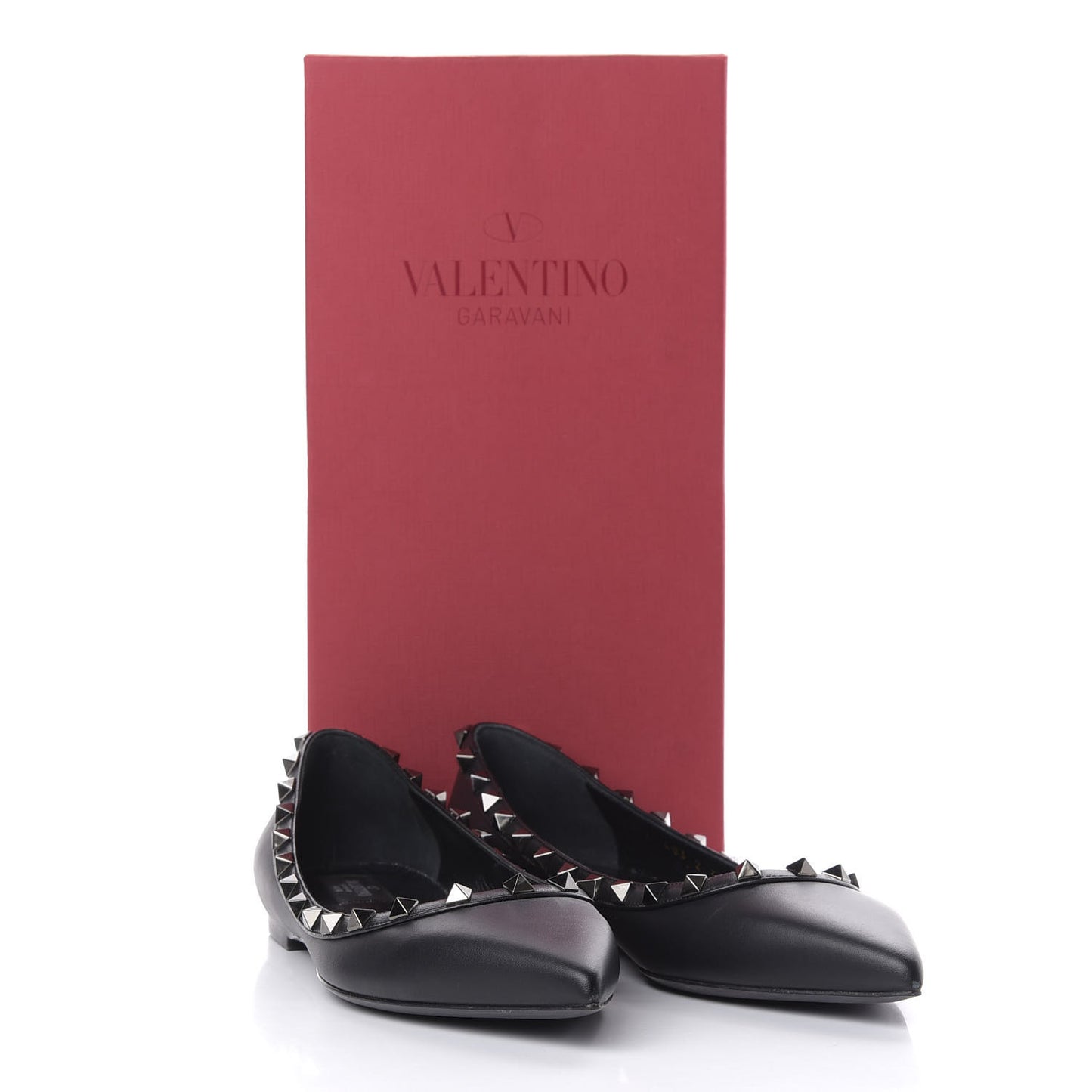 Nappa Rockstud Ballerina Flats 39 Black