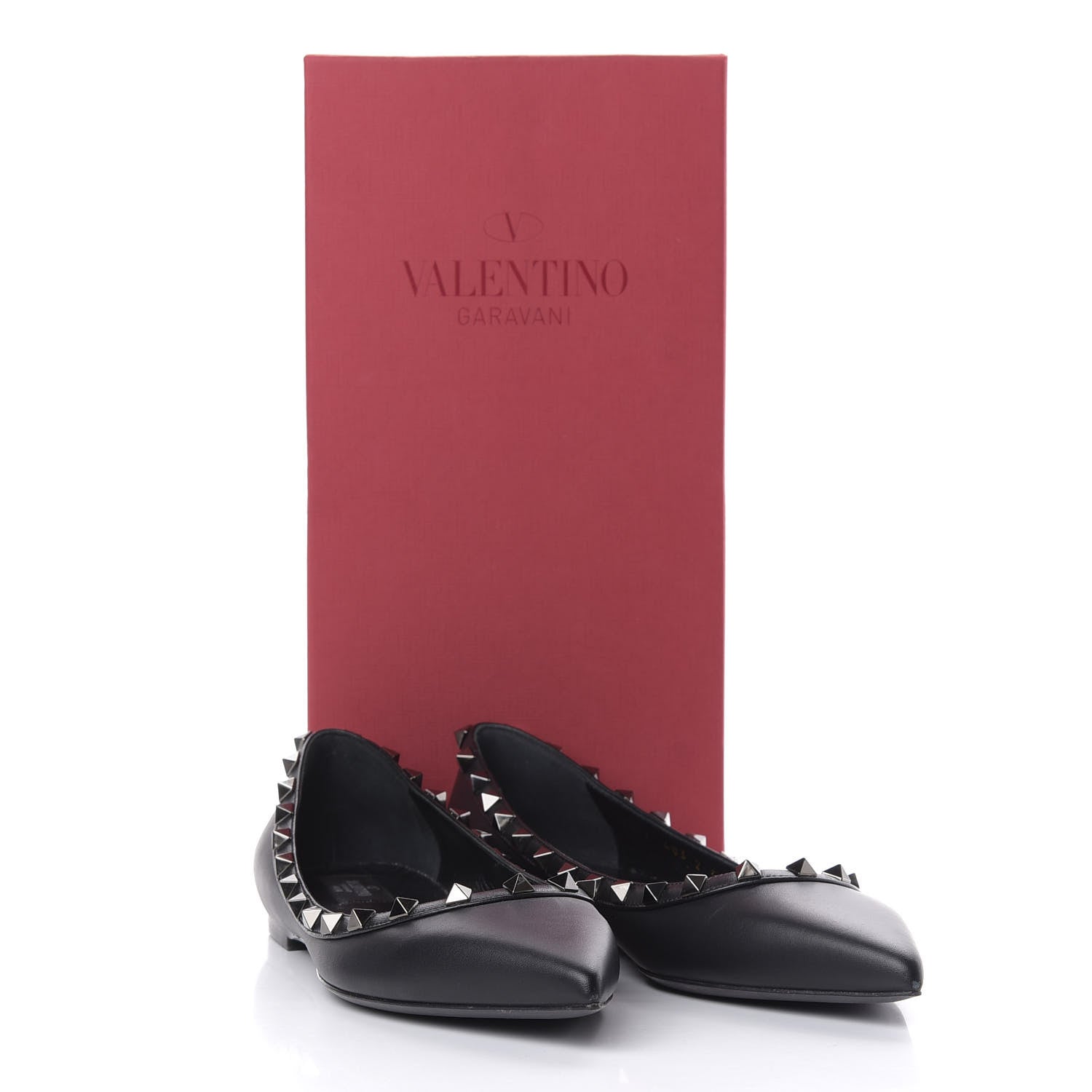Valentino Garavani Nappa Rockstud Ballerina Flats 39 Black 10 of 10