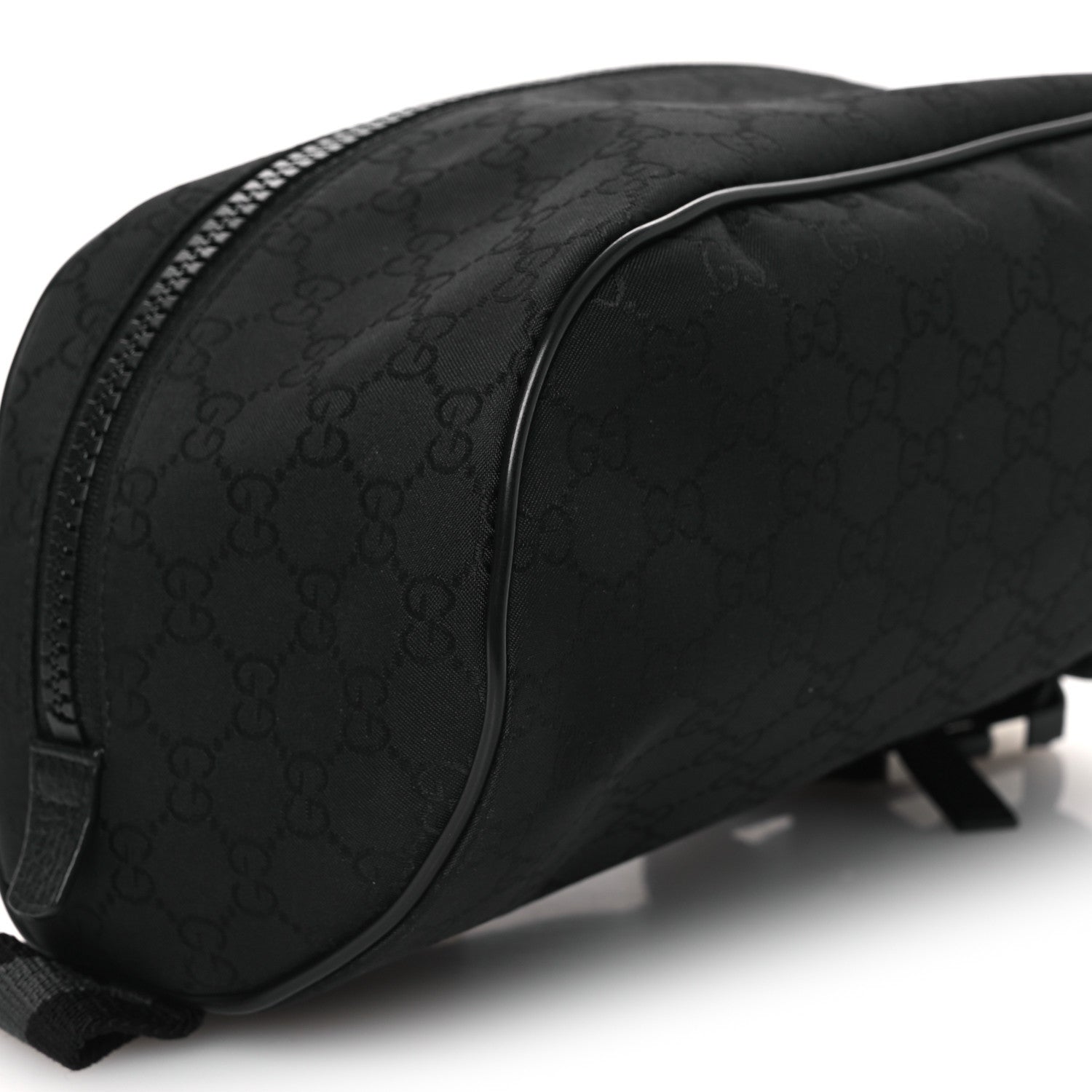Gucci Nylon Monogram Fanny Pack Belt Bag Black 8 of 9