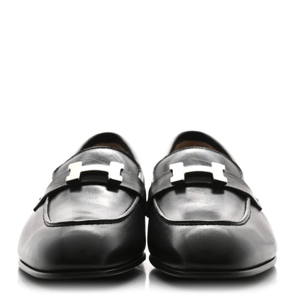 Hermes Goatskin Womens Paris Loafers 41 Black 3 of 10