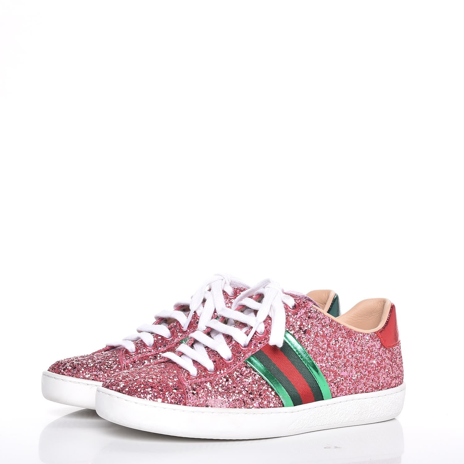 Gucci Glitter Web Ace Sneakers 36 Pink 3 of 9