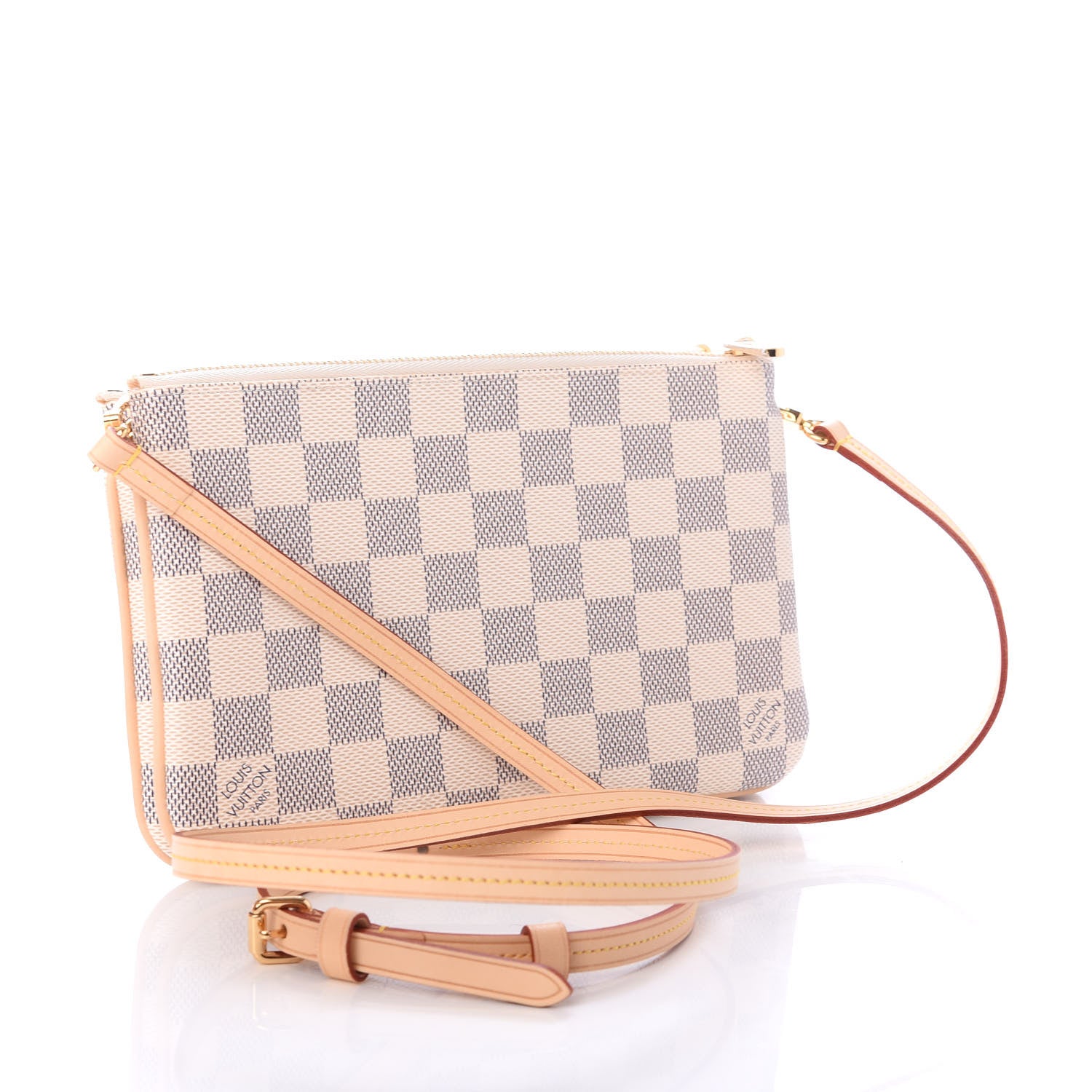 Louis Vuitton Damier Azur Double Zip Pochette 3 of 10