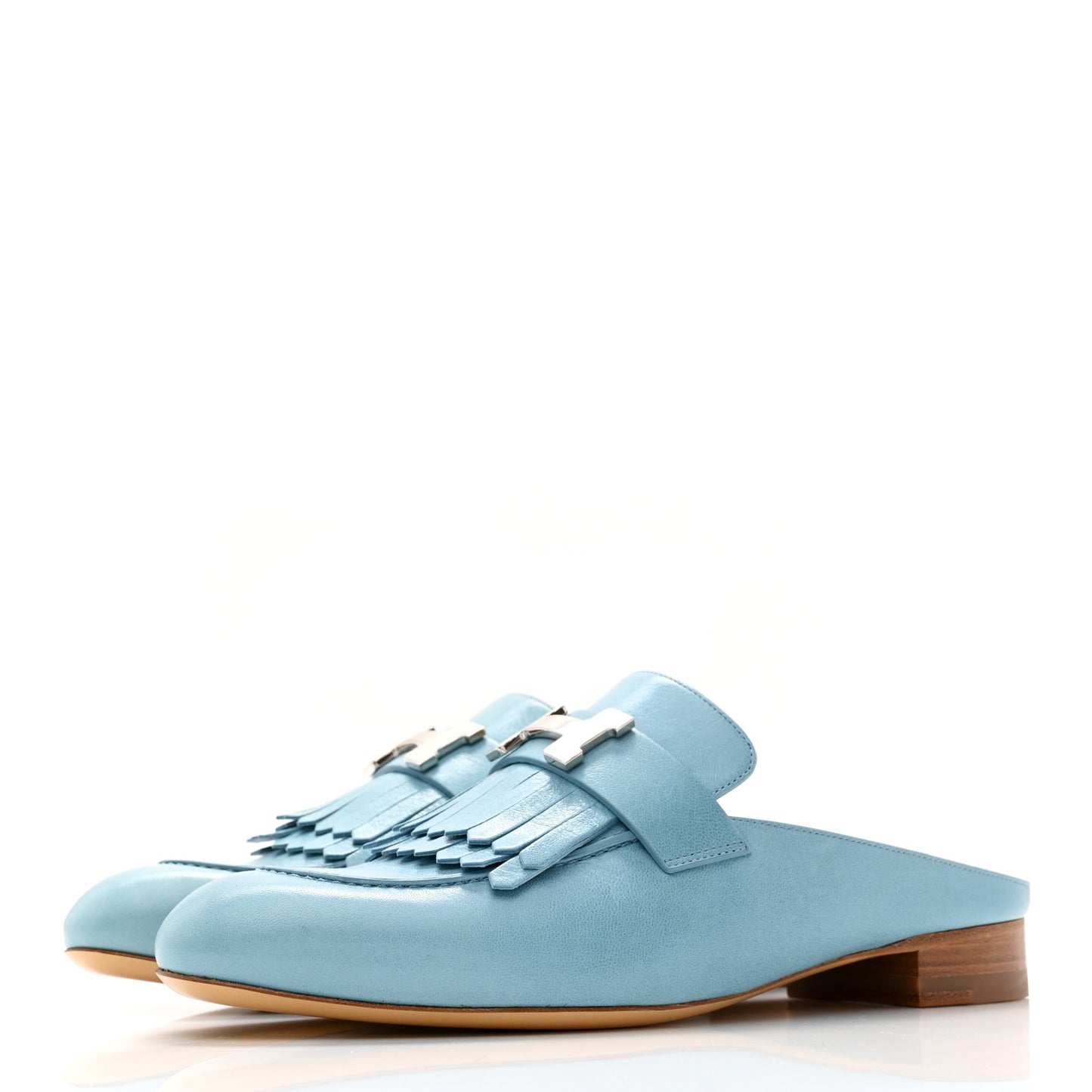 Goatskin Rivoli Mules 37.5 Bleu Dorset