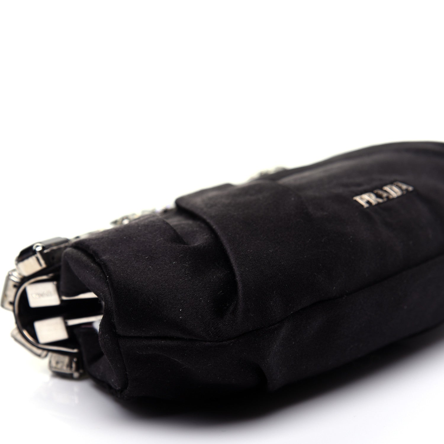 Prada Satin Stones Clutch Black 6 of 12