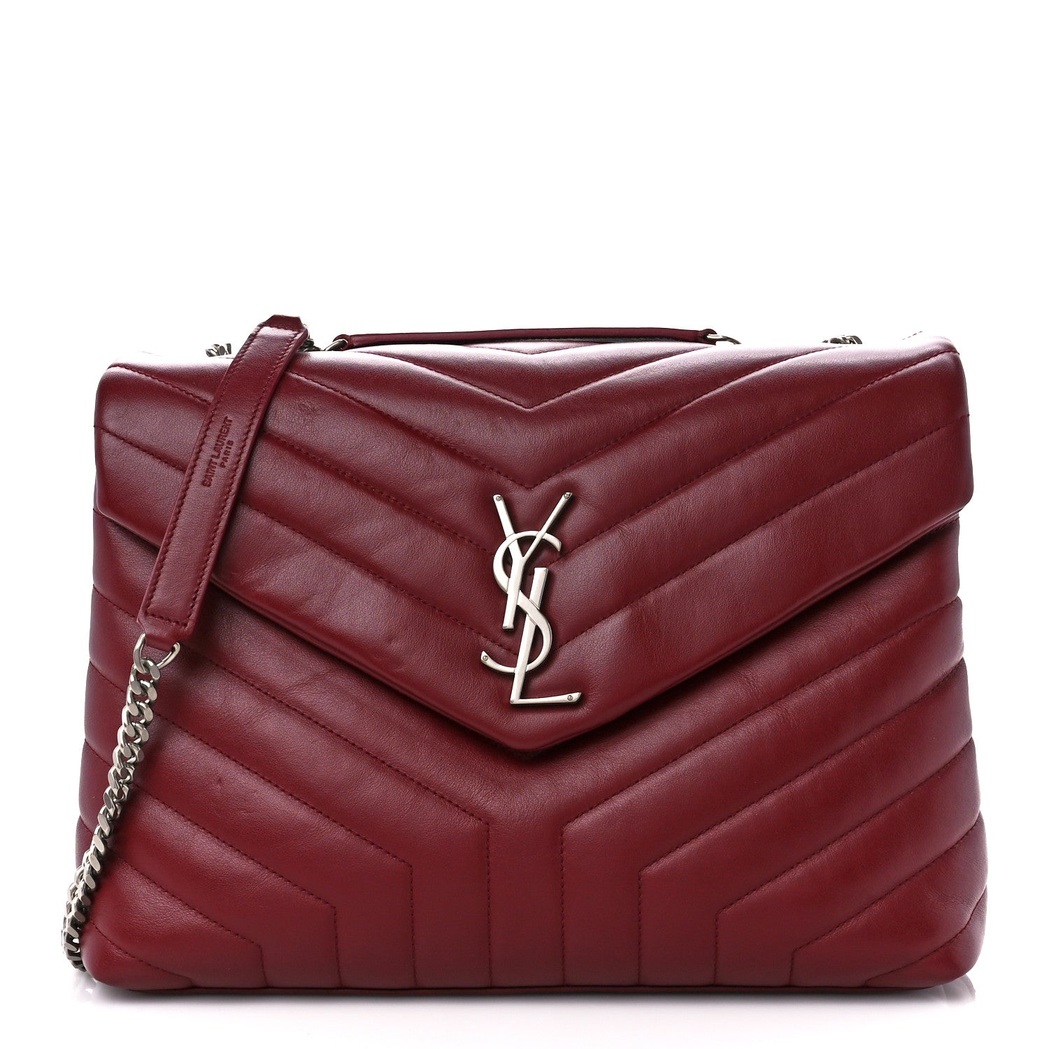 Saint Laurent Calfskin Y Quilted Monogram Medium Loulou Chain Satchel Palissandre 1 of 11