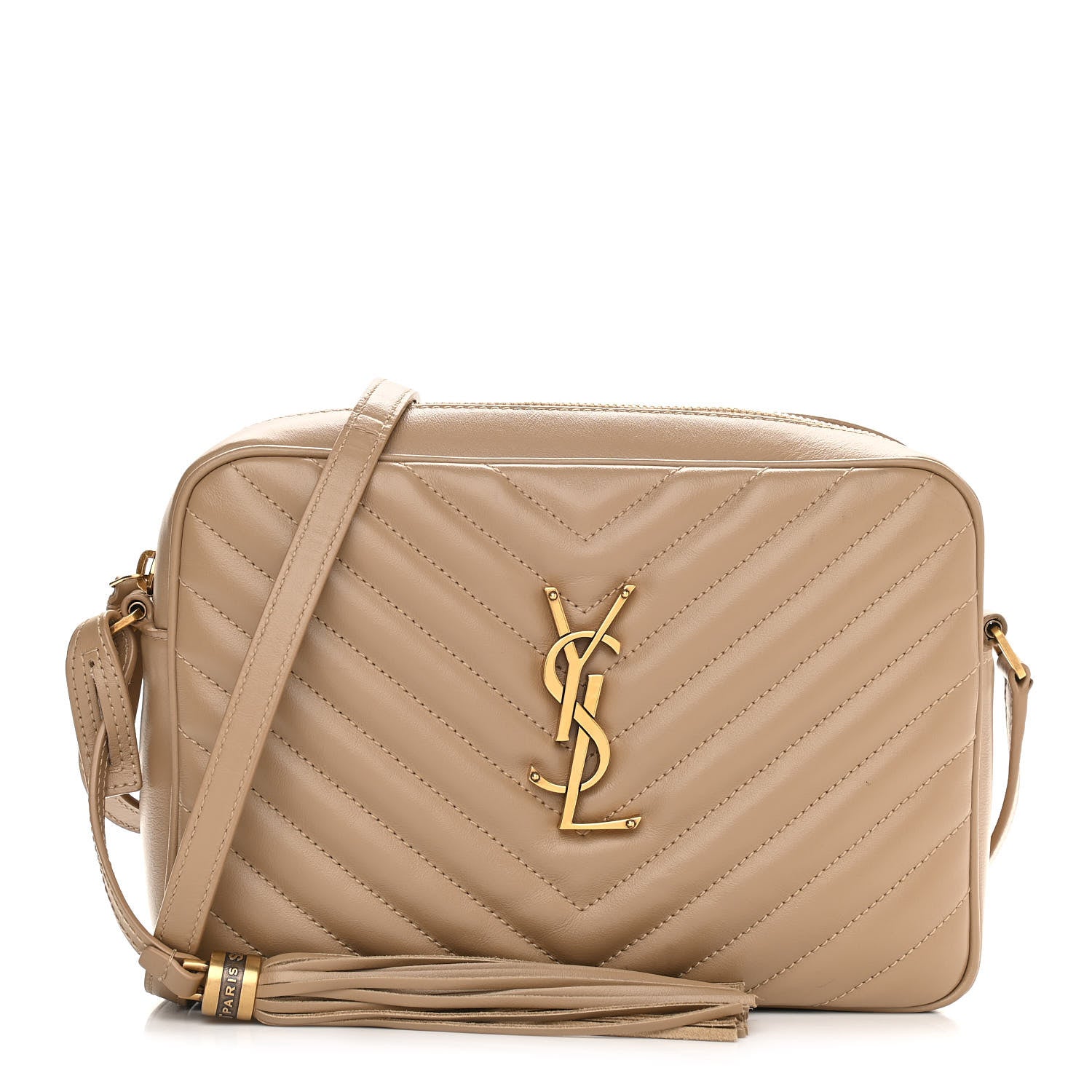 Saint Laurent Calfskin Matelasse Monogram Lou Camera Bag Dark Latte 1 of 10